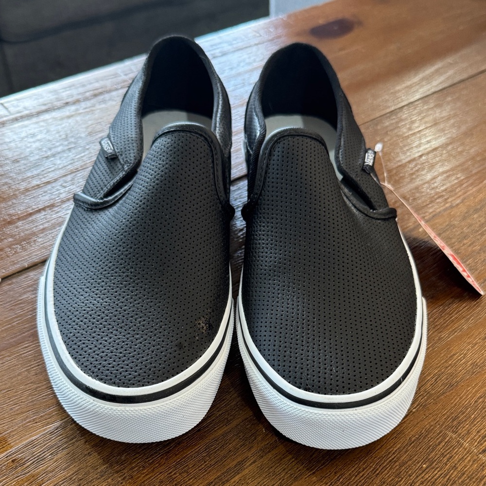 Vans Black Perforated Slip-On Sneakers